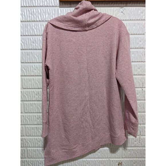 H by Halston Pink Women's Pink Cowl Neck Long-Sleeve Sweatshirt Size S - Picture 3 of 4